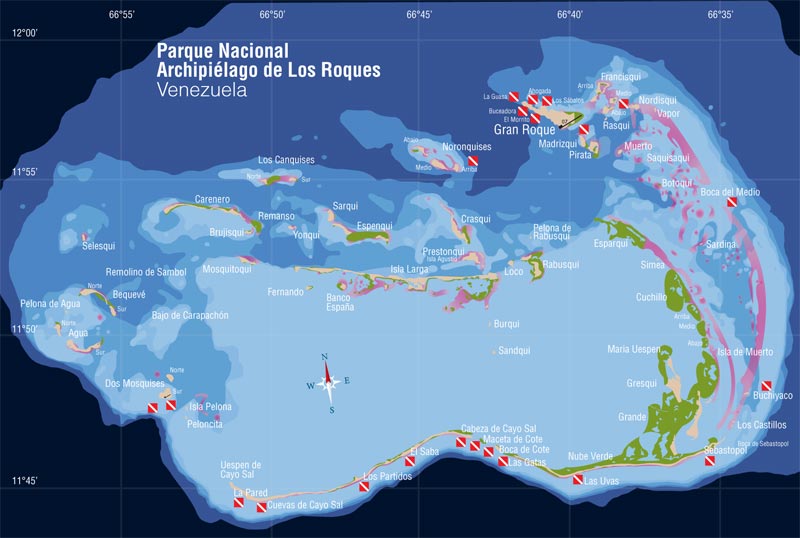 Interactive map Archipelago Los Roques